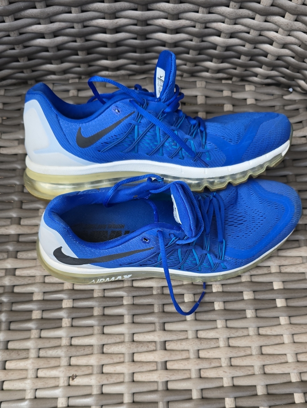Nike Men's Air Max Running Shoes in Royal Blue with Black Swoosh